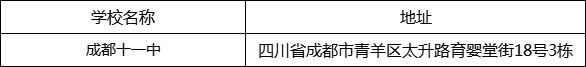 成都市成都十一中地址在哪里？