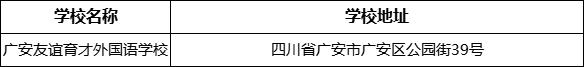 廣安市廣安友誼育才外國(guó)語(yǔ)學(xué)校學(xué)校地址在哪里？