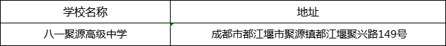 成都市八一聚源高級(jí)中學(xué)地址在哪里？