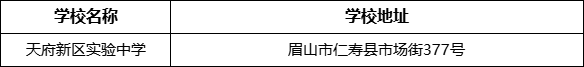 眉山市天府新區(qū)實(shí)驗(yàn)中學(xué)學(xué)校地址在哪里？