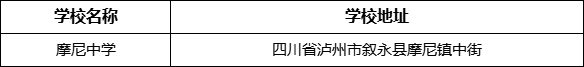 瀘州市摩尼中學學校地址在哪里？