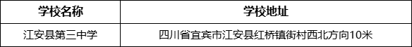 宜賓市江安縣第三中學學校地址在哪里？