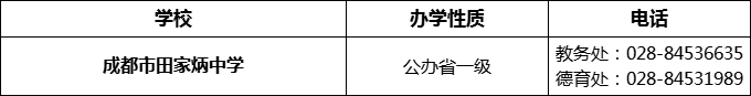 2024年成都市田家炳中學(xué)招辦電話是多少？