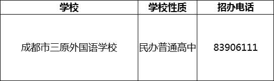 2024年成都市三原外國(guó)語(yǔ)學(xué)校招辦電話(huà)是多少？