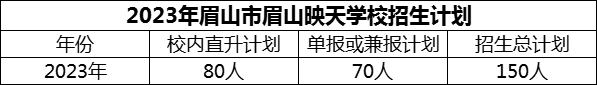 2024年眉山市眉山映天學(xué)校招生計劃是多少？