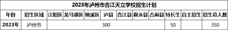 2024年瀘州市合江天立學(xué)校招生計劃是多少？