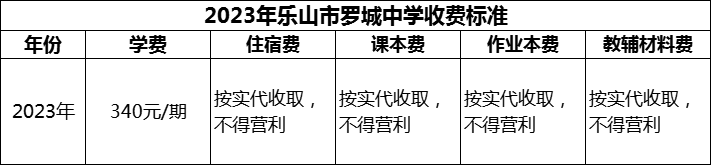 2024年樂山市羅城中學(xué)學(xué)費(fèi)多少錢？