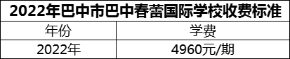 2024年巴中市巴中春蕾國際學(xué)校學(xué)費多少錢？