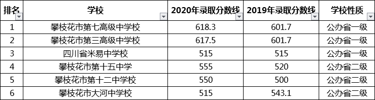 考生必看2021攀枝花重點高中排名